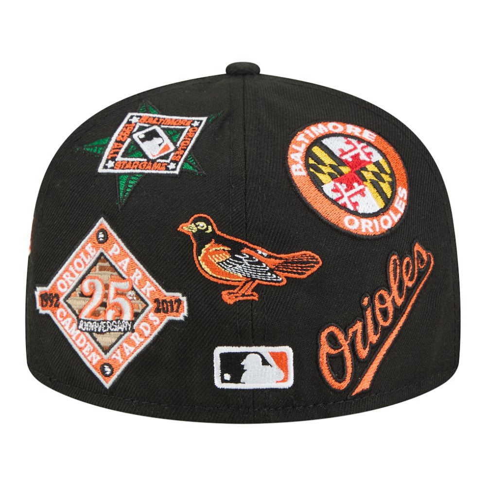 Baltimore Orioles All Over 59FIFTY Fitted Hat - Black | New Era