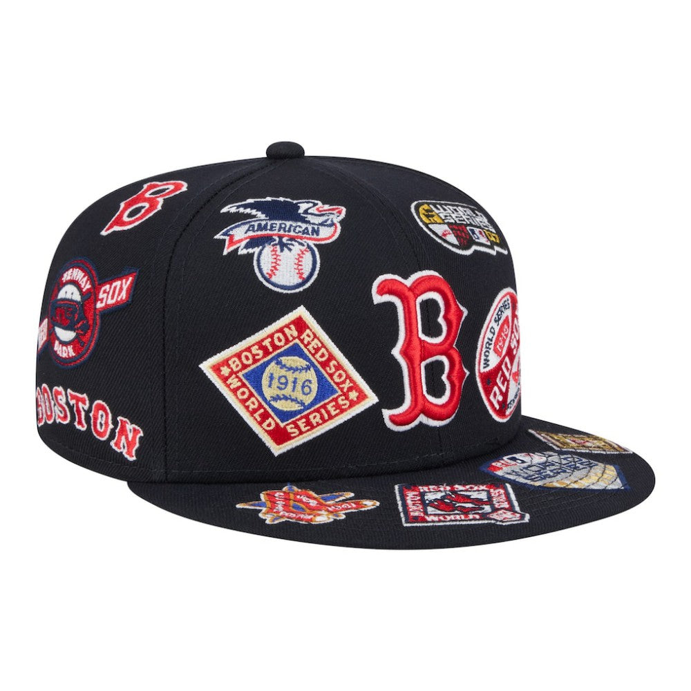Boston Red Sox All Over 59FIFTY Fitted Hat - Navy | New Era