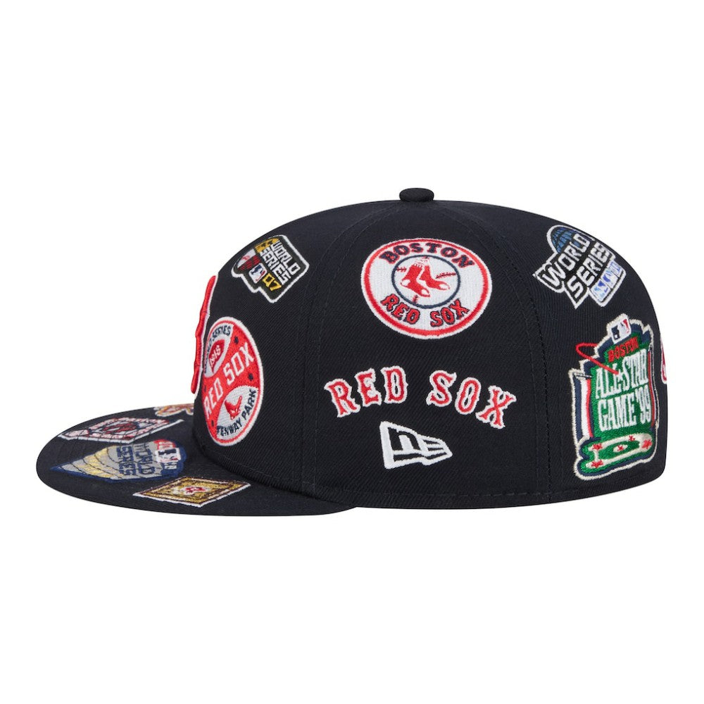 Boston Red Sox All Over 59FIFTY Fitted Hat - Navy | New Era