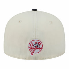 New York Yankees Two-Tone Stitch 59FIFTY Fitted Hat - Cream | New Era