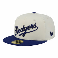 Los Angeles Dodgers Two-Tone Stitch 59FIFTY Fitted Hat - Cream | New Era