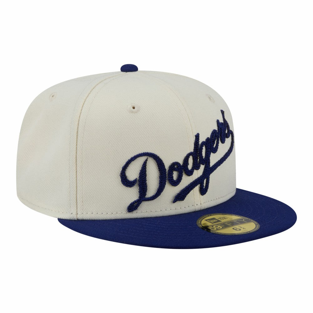 Los Angeles Dodgers Two-Tone Stitch 59FIFTY Fitted Hat - Cream | New Era