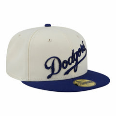 Los Angeles Dodgers Two-Tone Stitch 59FIFTY Fitted Hat - Cream | New Era