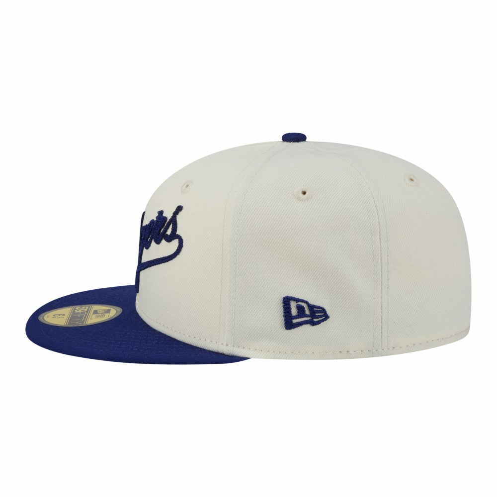 Los Angeles Dodgers Two-Tone Stitch 59FIFTY Fitted Hat - Cream | New Era