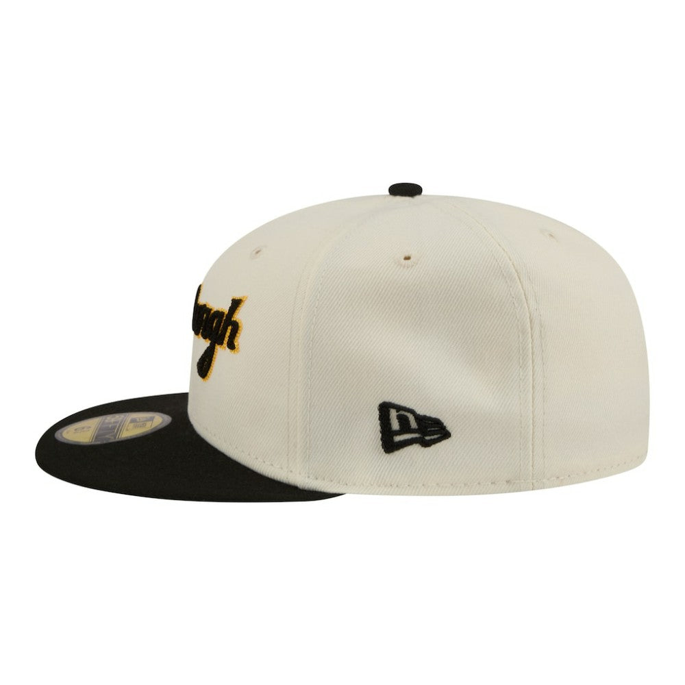 Pittsburgh Pirates Two-Tone Stitch 59FIFTY Fitted Hat - Cream | New Era