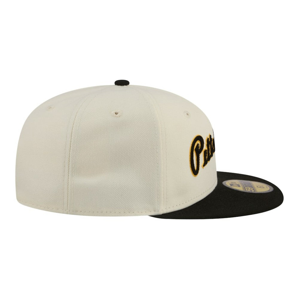 Pittsburgh Pirates Two-Tone Stitch 59FIFTY Fitted Hat - Cream | New Era