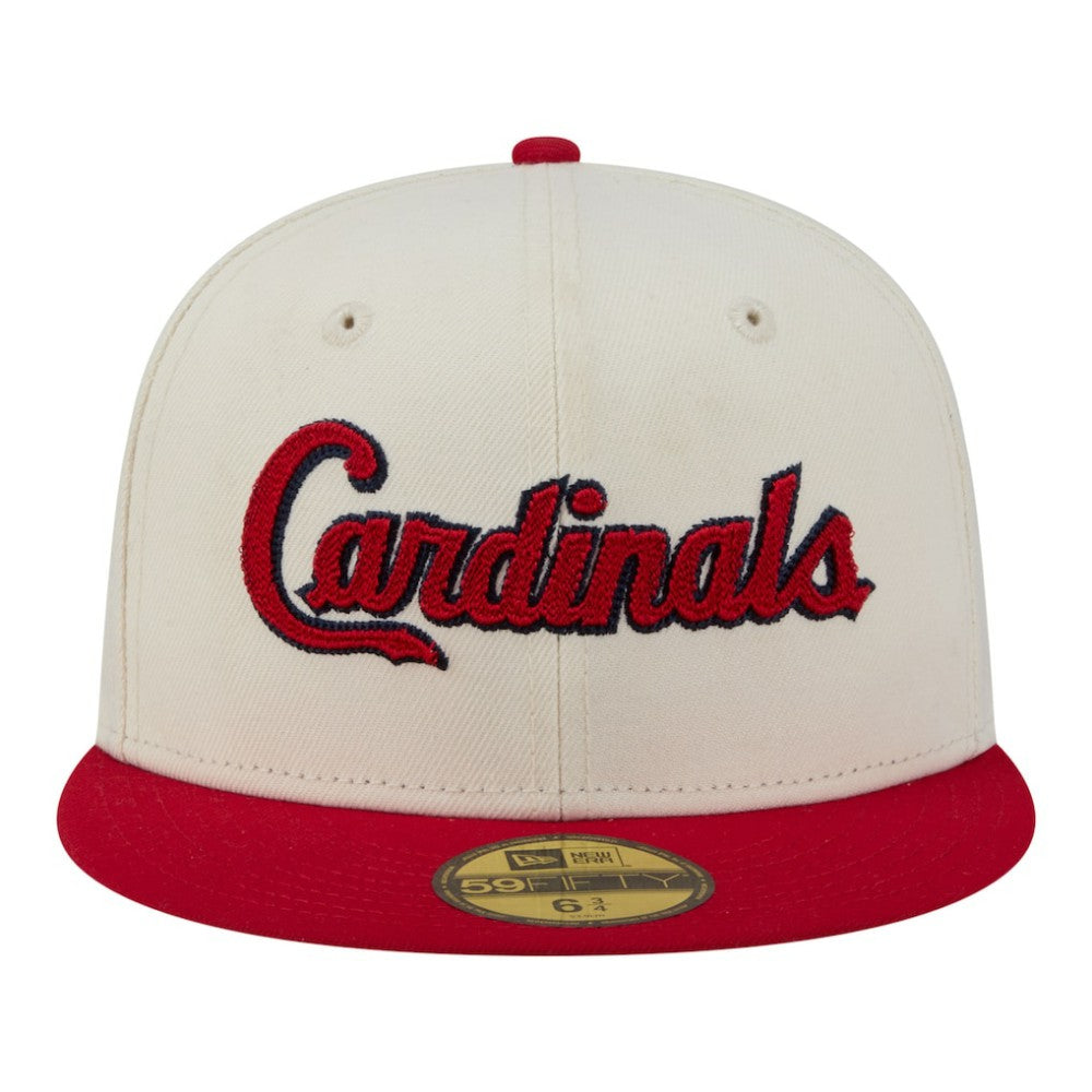 St. Louis Cardinals Two-Tone Stitch 59FIFTY Fitted Hat - Cream | New Era