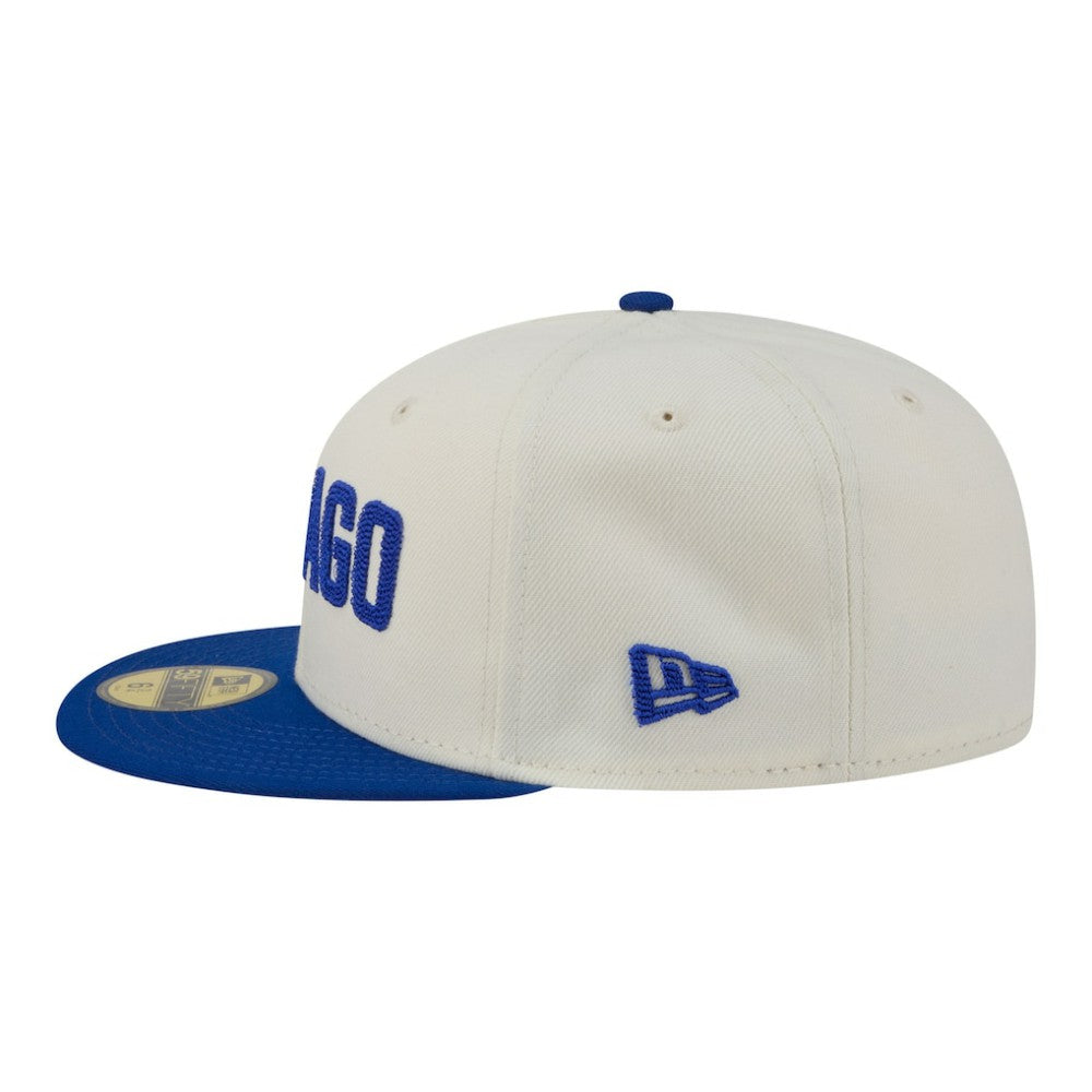 Chicago Cubs Two-Tone Stitch 59FIFTY Fitted Hat - Cream | New Era