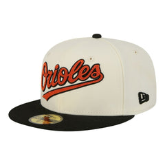 Baltimore Orioles Two-Tone Stitch 59FIFTY Fitted Hat - Cream | New Era