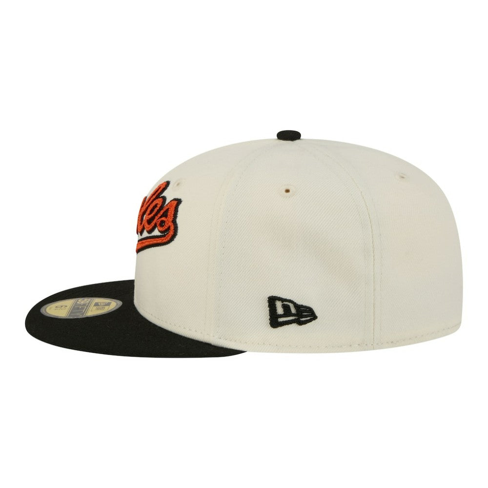 Baltimore Orioles Two-Tone Stitch 59FIFTY Fitted Hat - Cream | New Era