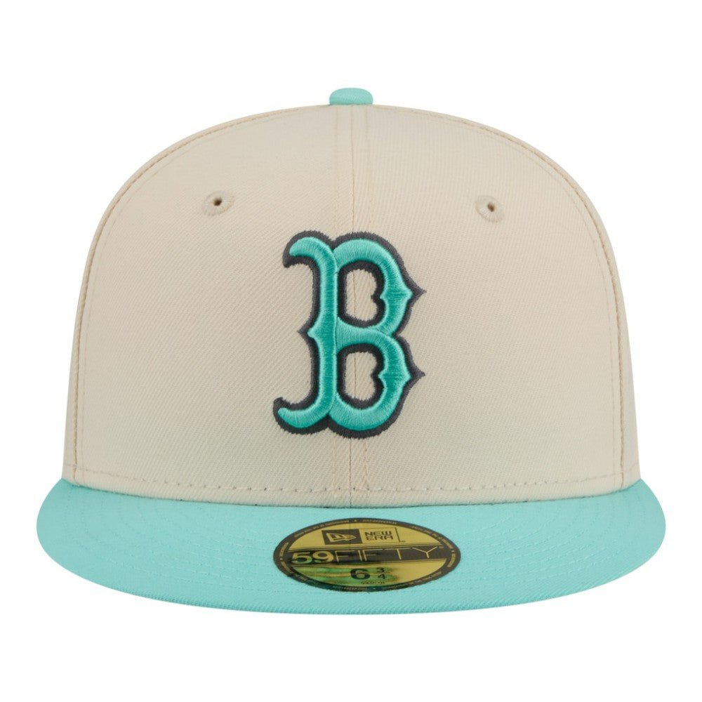 Boston Red Sox Two-Tone Color Pack 59FIFTY Fitted Hat - Light Beige/Turquoise | New Era