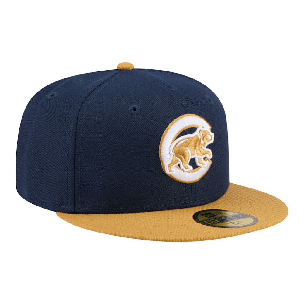 Chicago Cubs Two-Tone Color Pack 59FIFTY Fitted Hat - Navy/Khaki | New Era