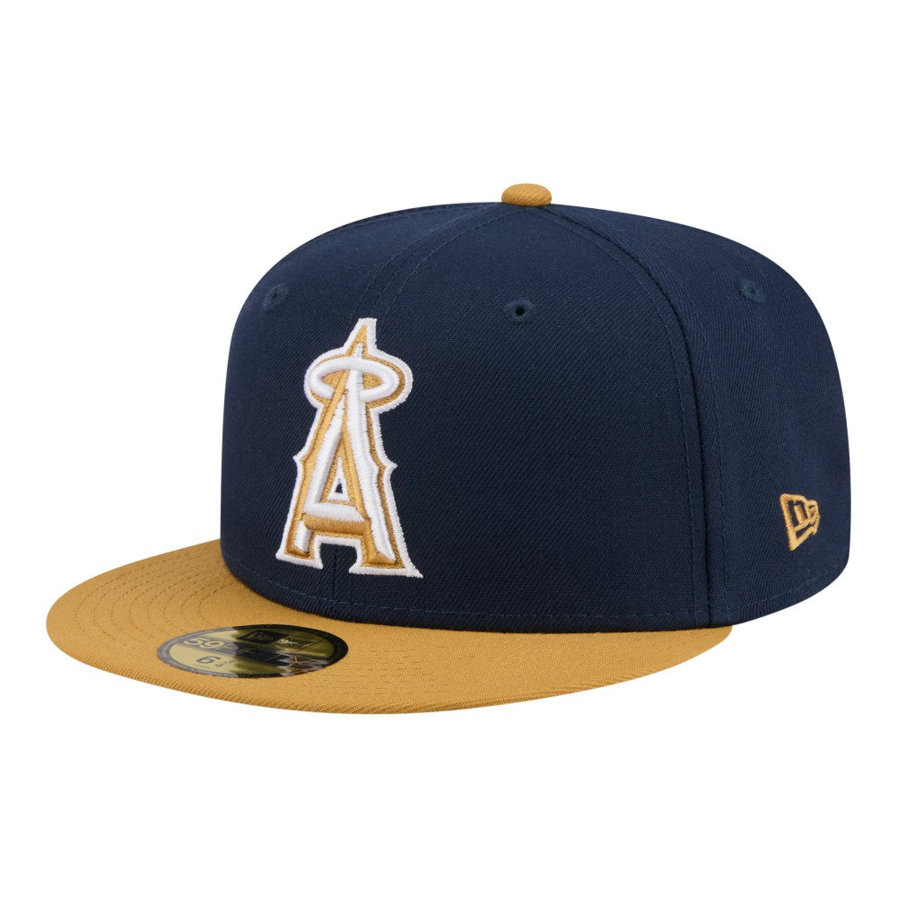 Los Angeles Angels Two-Tone Color Pack 59FIFTY Fitted Hat - Navy/Khaki | New Era