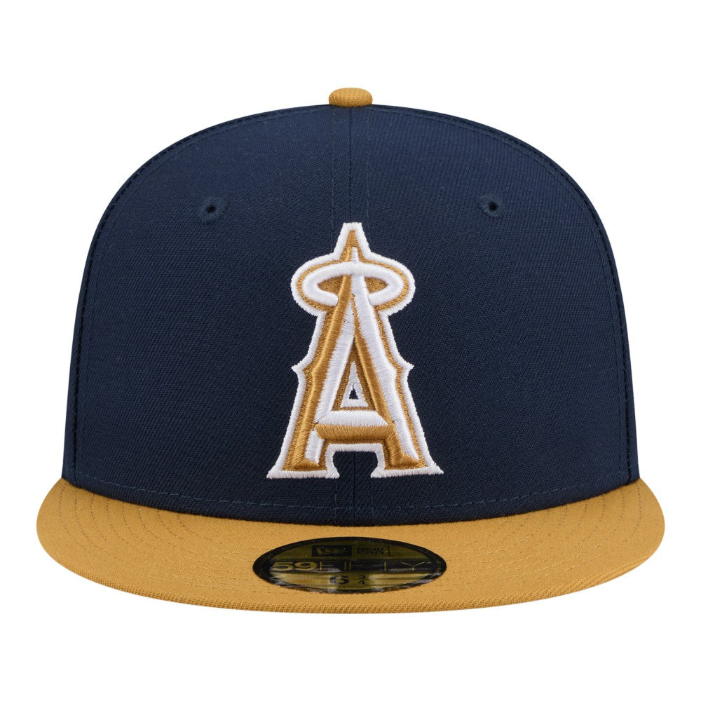 Los Angeles Angels Two-Tone Color Pack 59FIFTY Fitted Hat - Navy/Khaki | New Era
