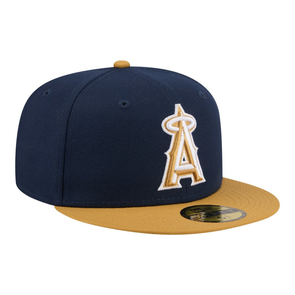 Los Angeles Angels Two-Tone Color Pack 59FIFTY Fitted Hat - Navy/Khaki | New Era