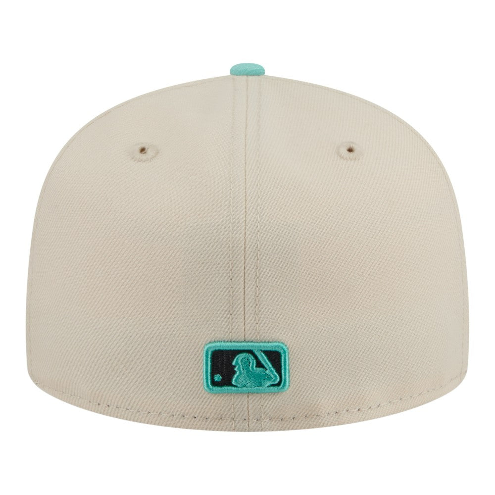 Los Angeles Dodgers Two-Tone Color Pack 59FIFTY Fitted Hat - Light Beige/Turquoise | New Era