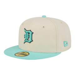 Detroit Tigers Two-Tone Color Pack 59FIFTY Fitted Hat - Light Beige/Turquoise | New Era