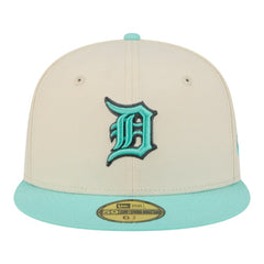 Detroit Tigers Two-Tone Color Pack 59FIFTY Fitted Hat - Light Beige/Turquoise | New Era