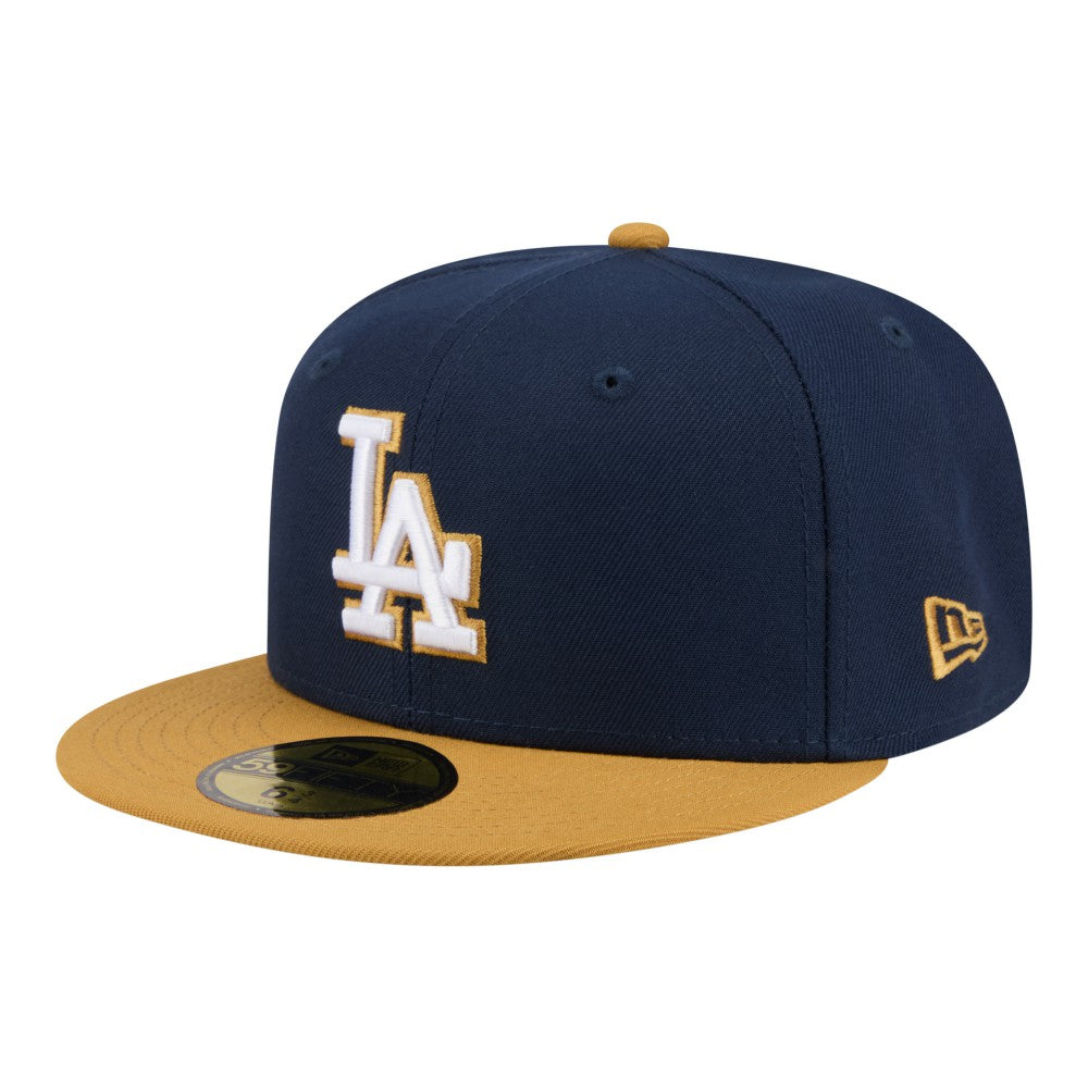 Los Angeles Dodgers Two-Tone Color Pack 59FIFTY Fitted Hat - Navy/Khaki | New Era