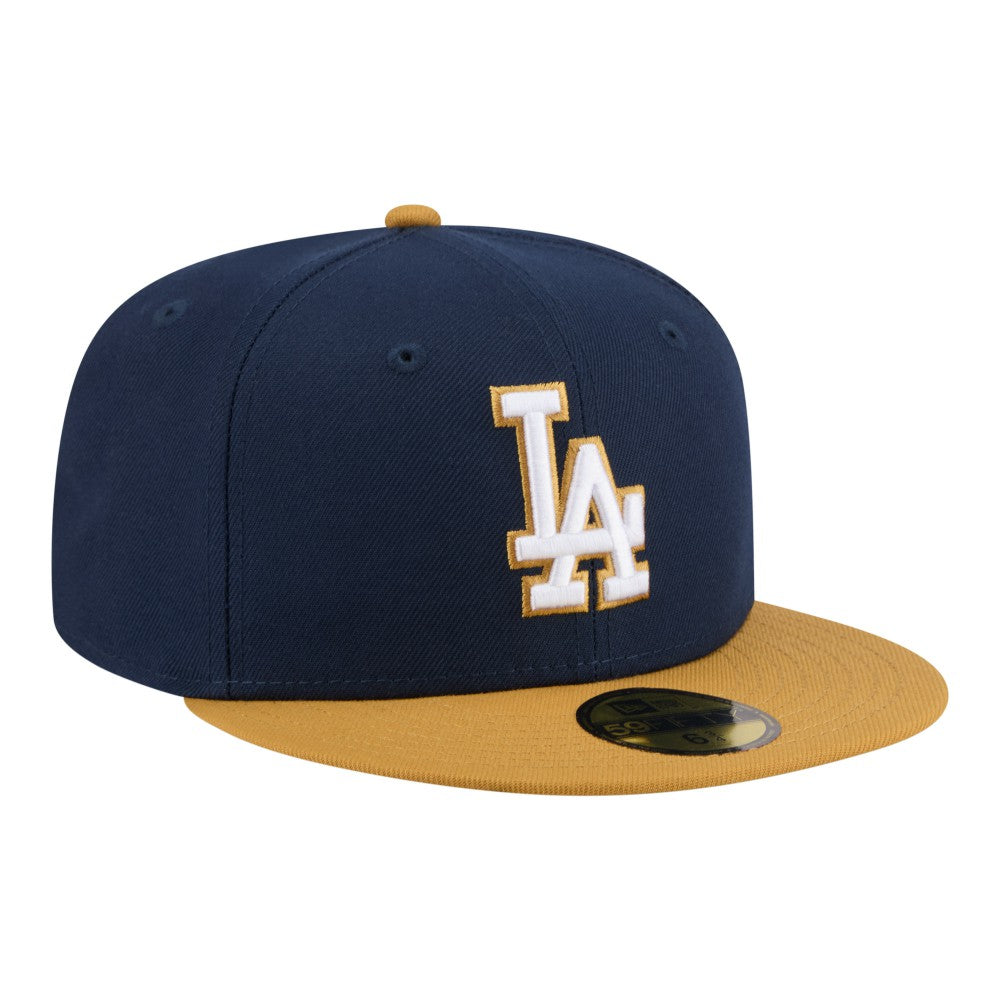 Los Angeles Dodgers Two-Tone Color Pack 59FIFTY Fitted Hat - Navy/Khaki | New Era