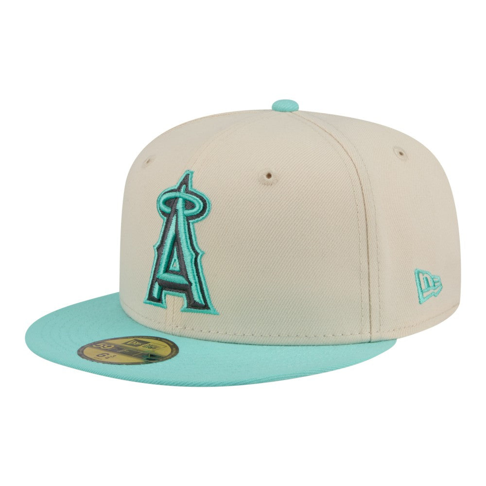 Los Angeles Angels Two-Tone Color Pack 59FIFTY Fitted Hat - Light Beige/Turquoise | New Era