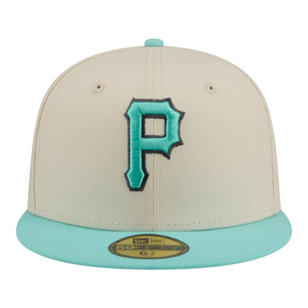 Pittsburgh Pirates Two-Tone Color Pack 59FIFTY Fitted Hat - Light Beige/Turquoise | New Era
