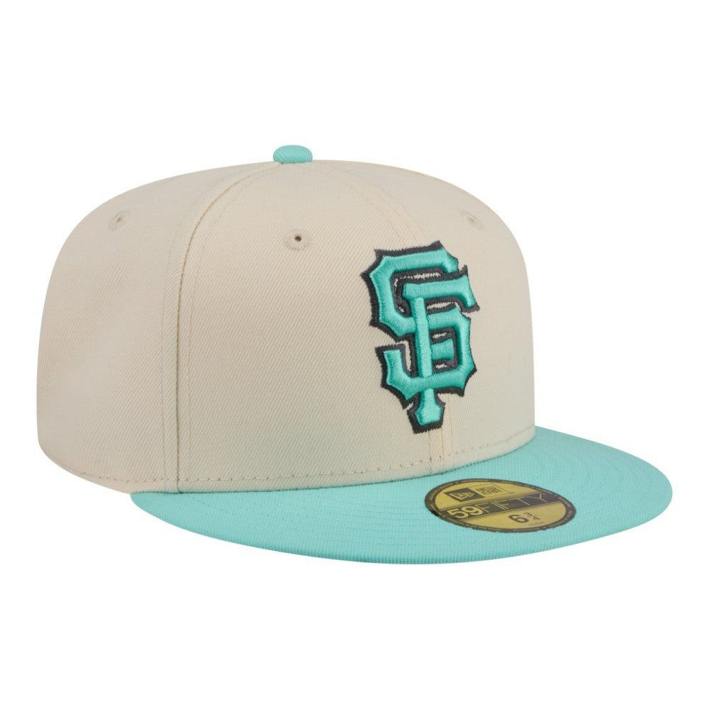 San Francisco Giants Two-Tone Color Pack 59FIFTY Fitted Hat - Light Beige/Turquoise | New Era