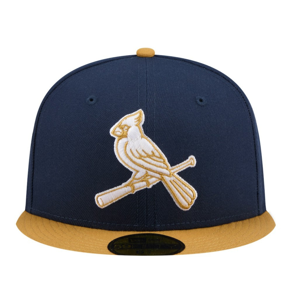 St. Louis Cardinals Two-Tone Color Pack 59FIFTY Fitted Hat - Navy/Khaki | New Era