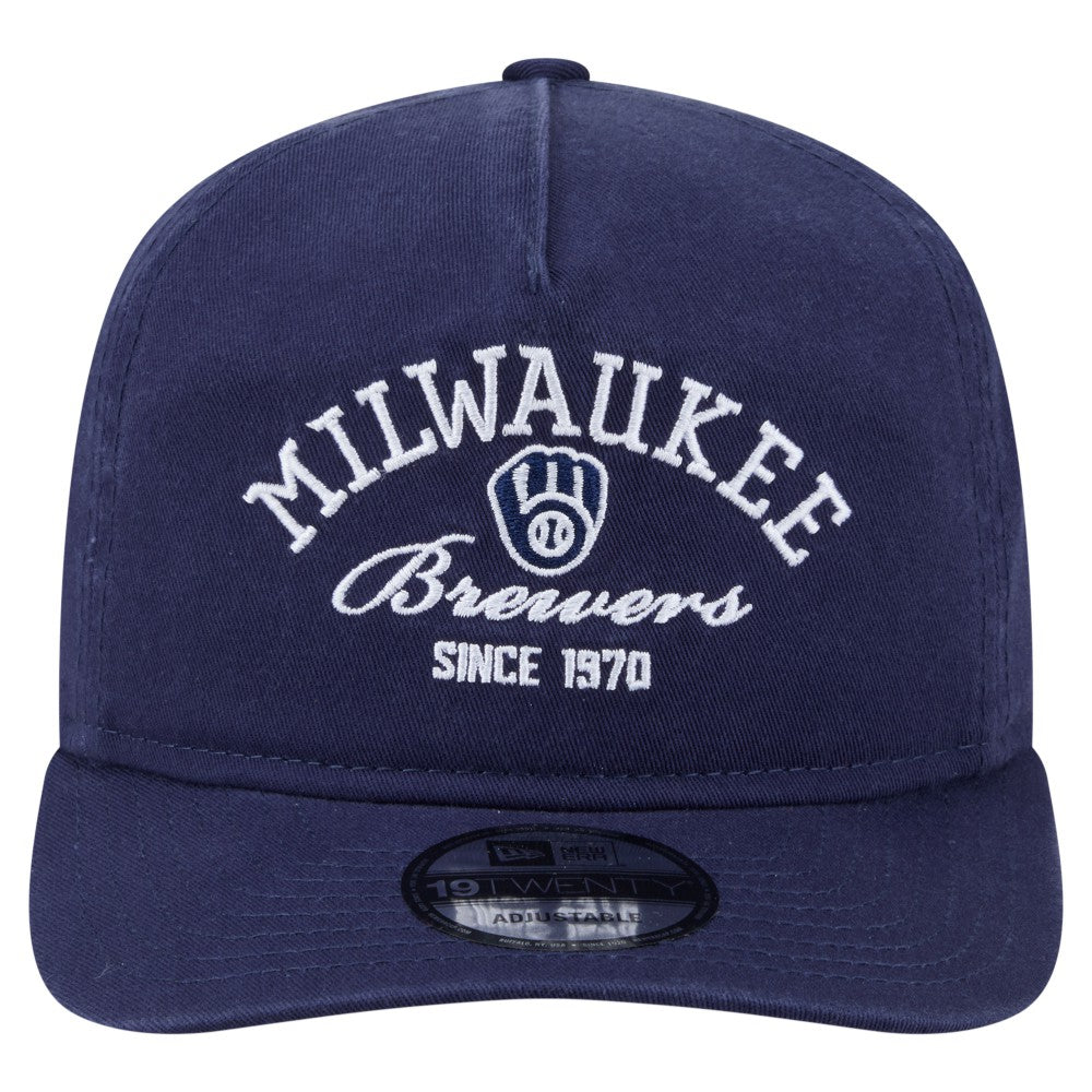 Milwaukee Brewers Stacked 19TWENTY Adjustable Hat - Navy | New Era
