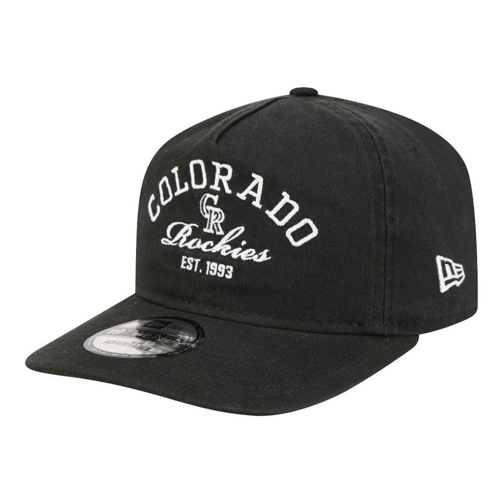 Colorado Rockies Stacked 19TWENTY Adjustable Hat - Black | New Era