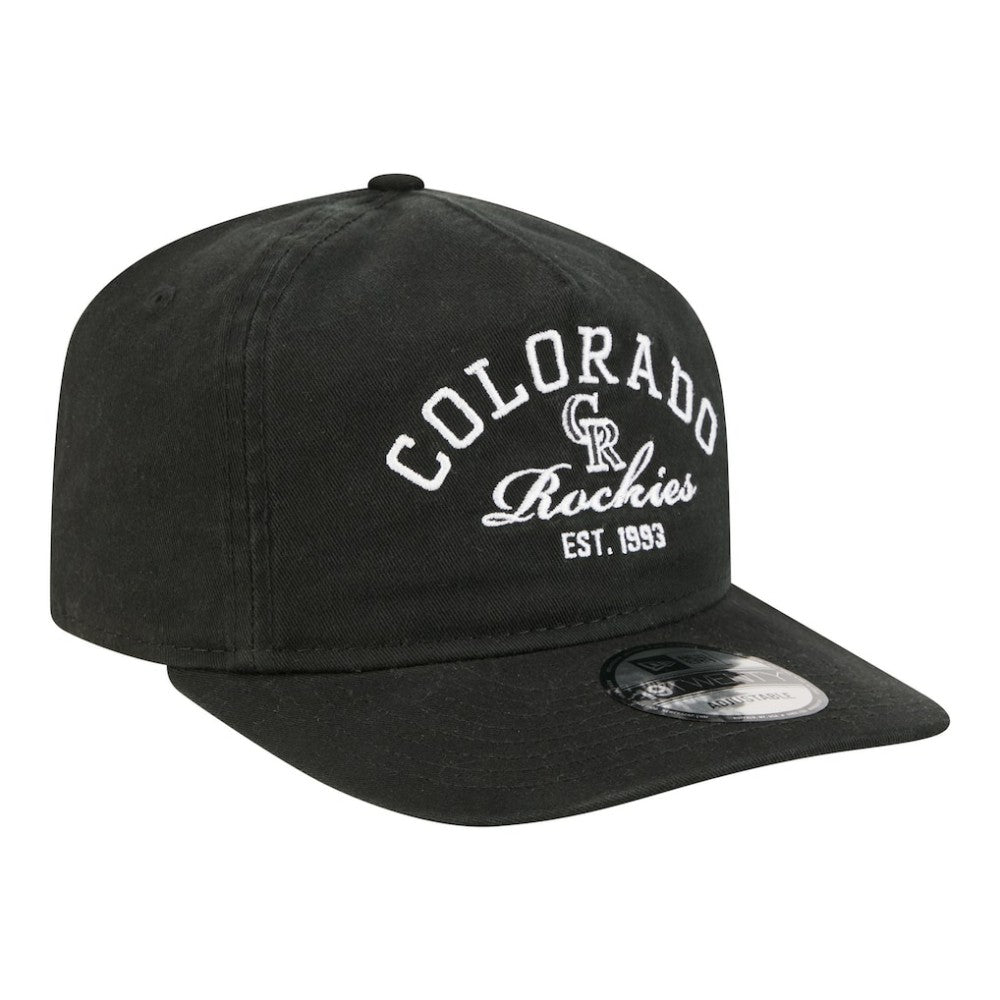Colorado Rockies Stacked 19TWENTY Adjustable Hat - Black | New Era