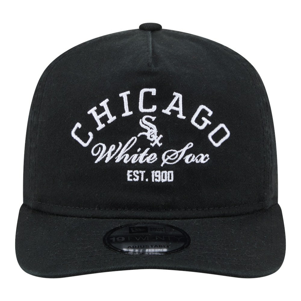 Chicago White Sox Stacked 19TWENTY Adjustable Hat - Black | New Era