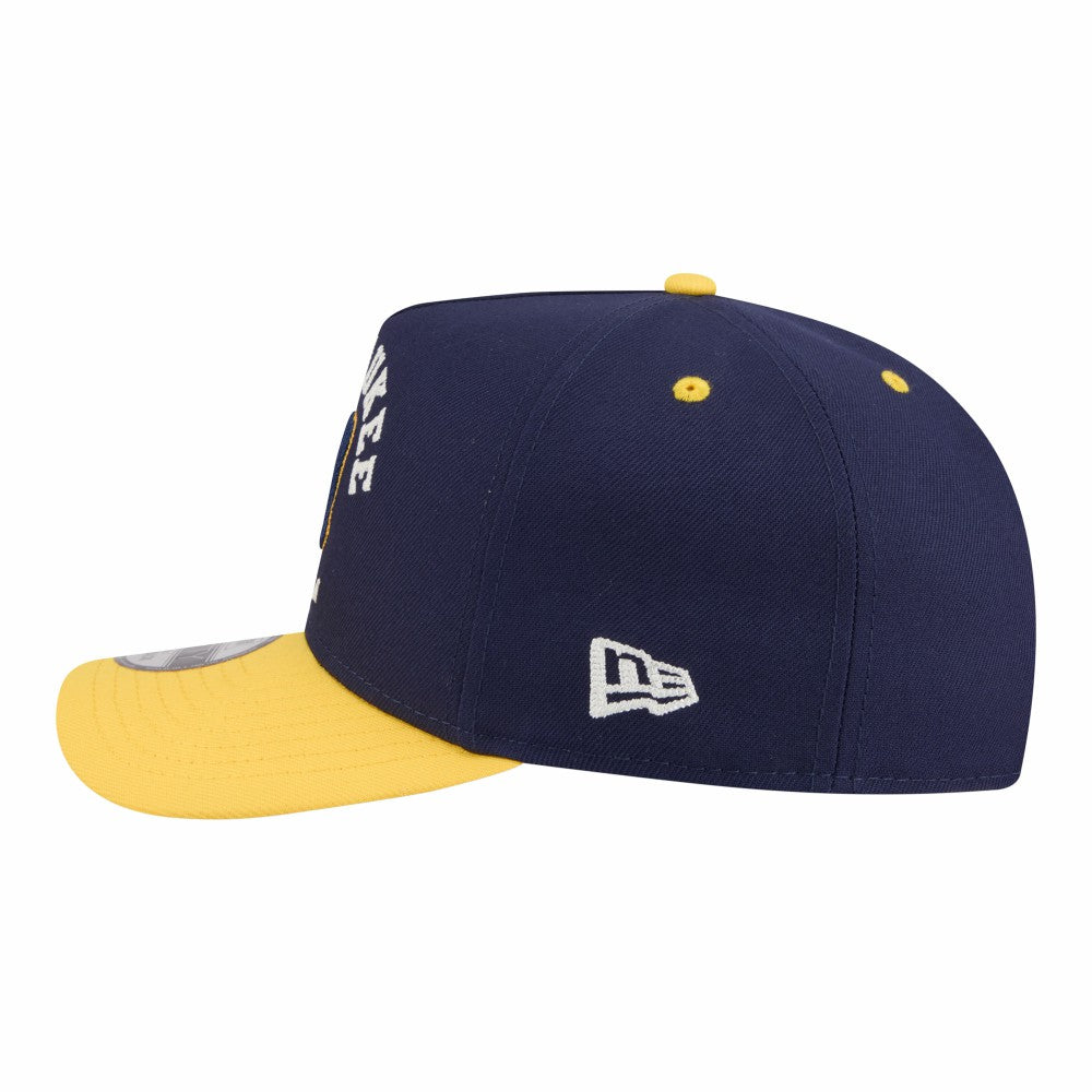 Milwaukee Brewers Arched A-Frame 9FIFTY Adjustable Hat - Navy/Gold | New Era