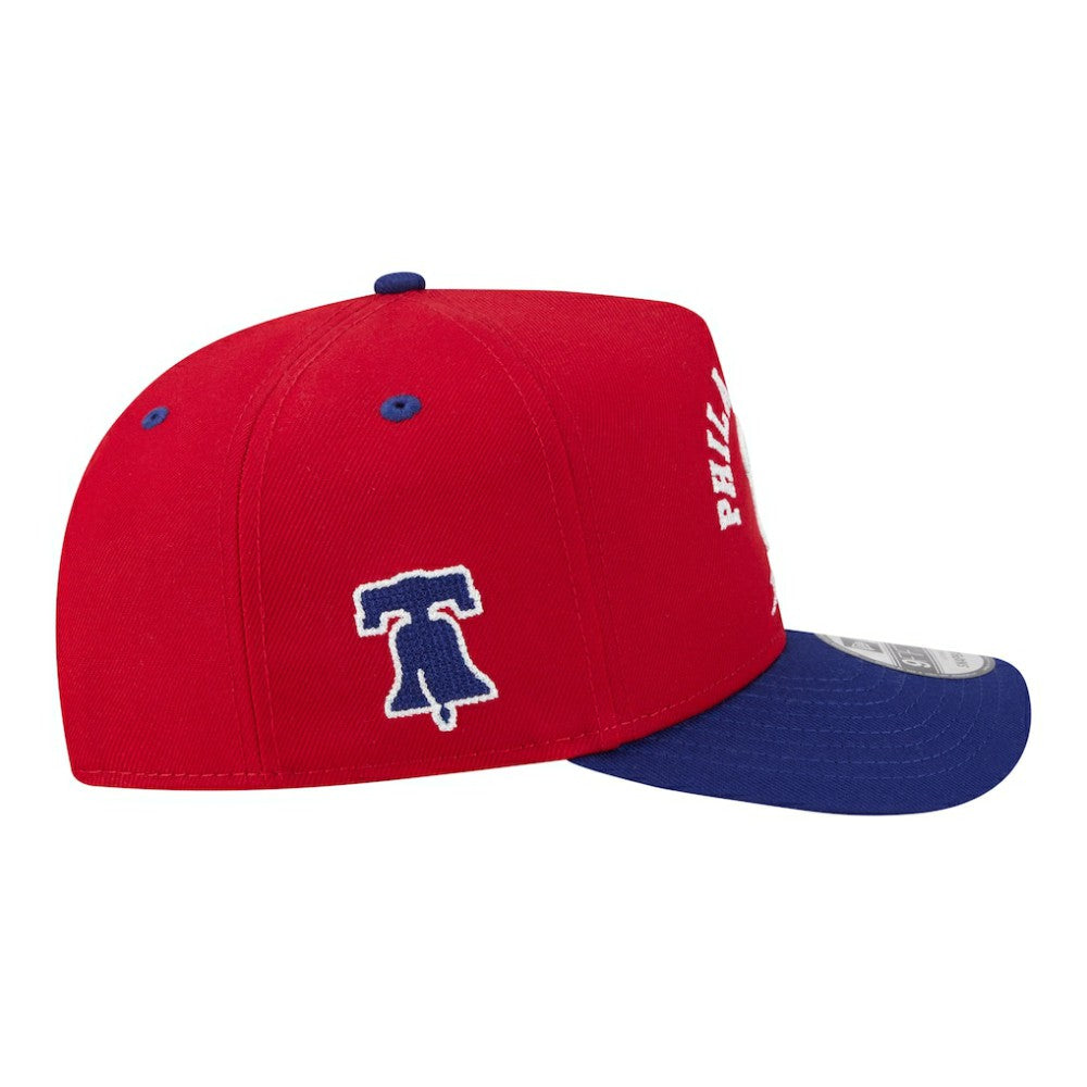 Philadelphia Phillies Arched A-Frame 9FIFTY Adjustable Hat - Red/Royal | New Era