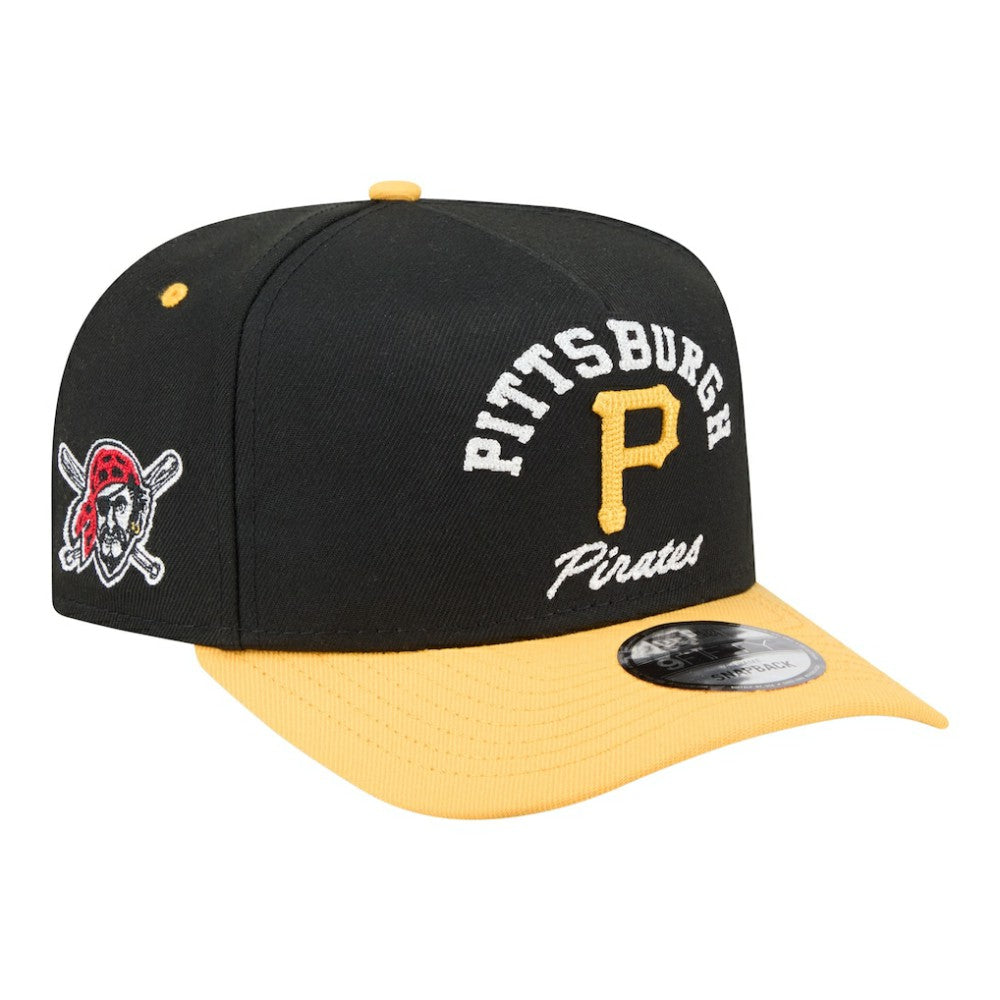 Pittsburgh Pirates Arched A-Frame 9FIFTY Adjustable Hat - Black/Gold | New Era