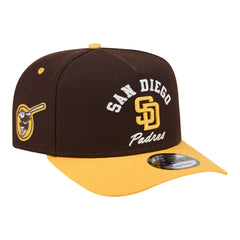 San Diego Padres Arched A-Frame 9FIFTY Adjustable Hat - Brown/Gold | New Era