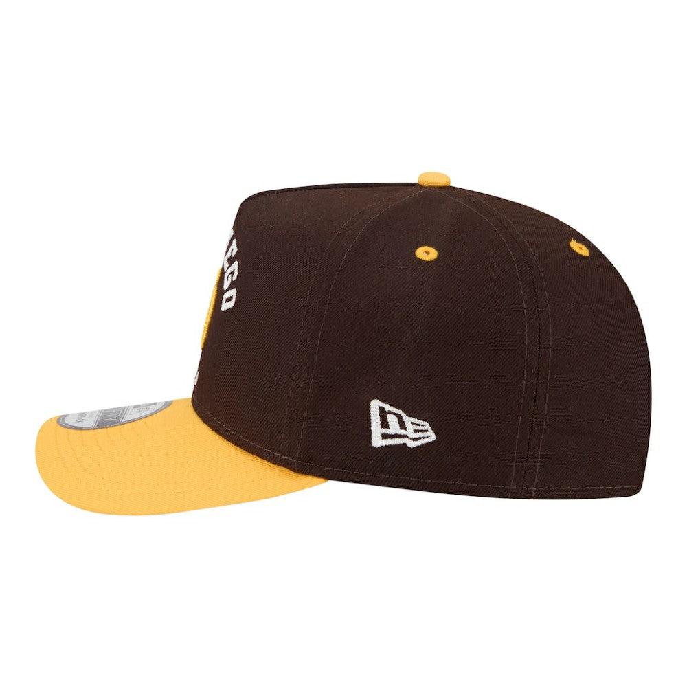 San Diego Padres Arched A-Frame 9FIFTY Adjustable Hat - Brown/Gold | New Era