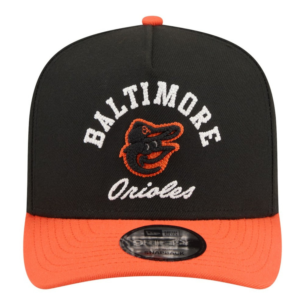 Baltimore Orioles Arched A-Frame 9FIFTY Adjustable Hat - Black/Orange | New Era