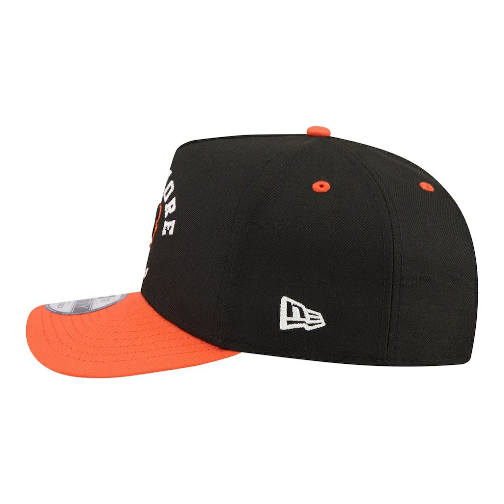 Baltimore Orioles Arched A-Frame 9FIFTY Adjustable Hat - Black/Orange | New Era