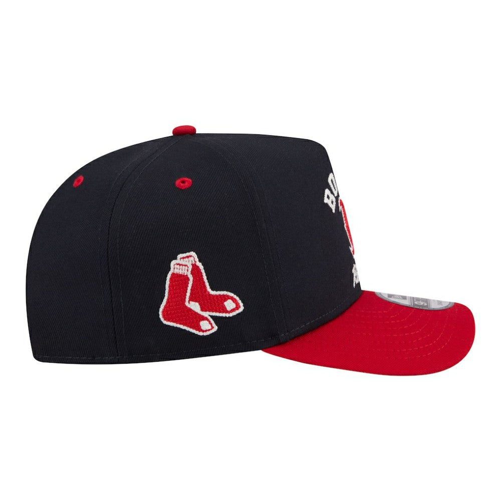 Boston Red Sox Arched A-Frame 9FIFTY Adjustable Hat - Navy/Red | New Era