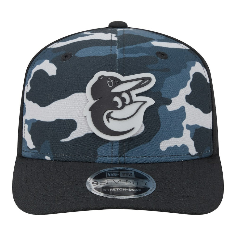 Baltimore Orioles Tonal Camo 9SEVENTY Stretch-Snap Hat - Black | New Era