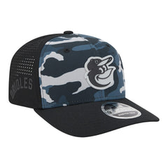 Baltimore Orioles Tonal Camo 9SEVENTY Stretch-Snap Hat - Black | New Era