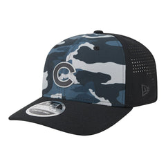Chicago Cubs Tonal Camo 9SEVENTY Stretch-Snap Hat - Black | New Era