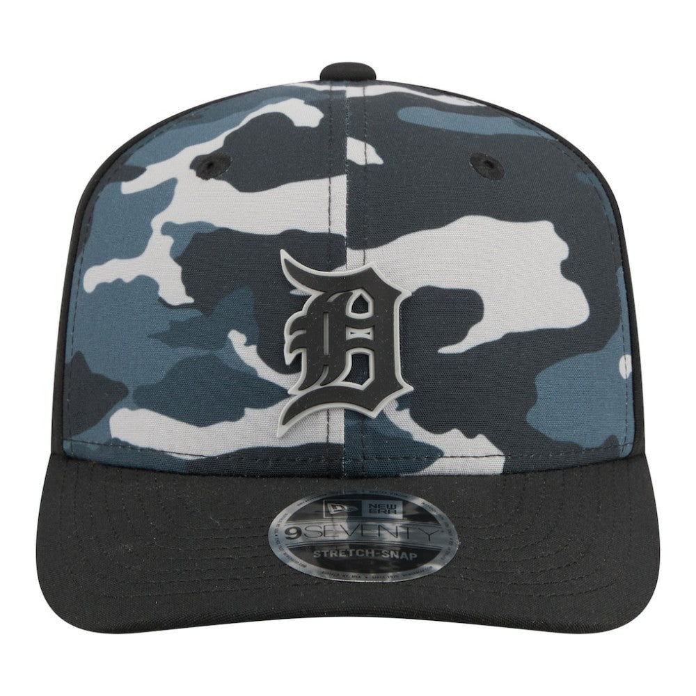 Detroit Tigers Tonal Camo 9SEVENTY Stretch-Snap Hat - Black | New Era