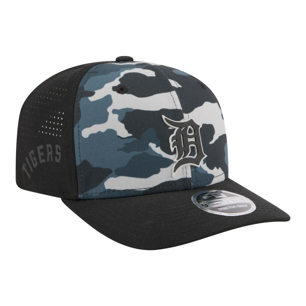Detroit Tigers Tonal Camo 9SEVENTY Stretch-Snap Hat - Black | New Era