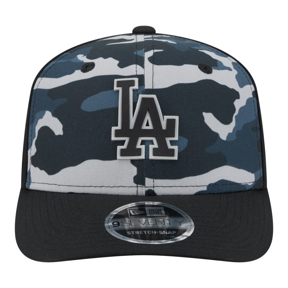 Los Angeles Dodgers Tonal Camo 9SEVENTY Stretch-Snap Hat - Black | New Era