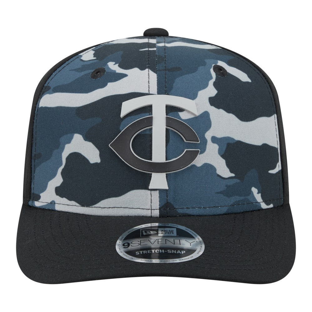 Minnesota Twins Tonal Camo 9SEVENTY Stretch-Snap Hat - Black | New Era