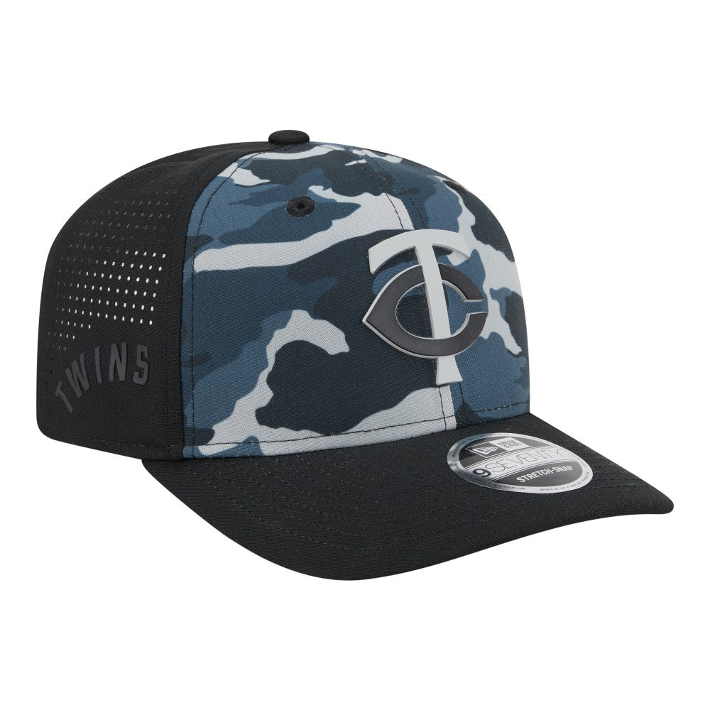 Minnesota Twins Tonal Camo 9SEVENTY Stretch-Snap Hat - Black | New Era
