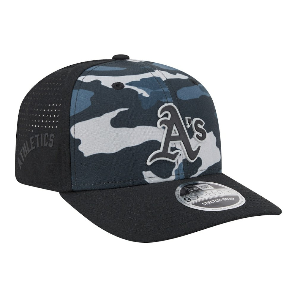 Athletics Tonal Camo 9SEVENTY Stretch-Snap Hat - Black | New Era