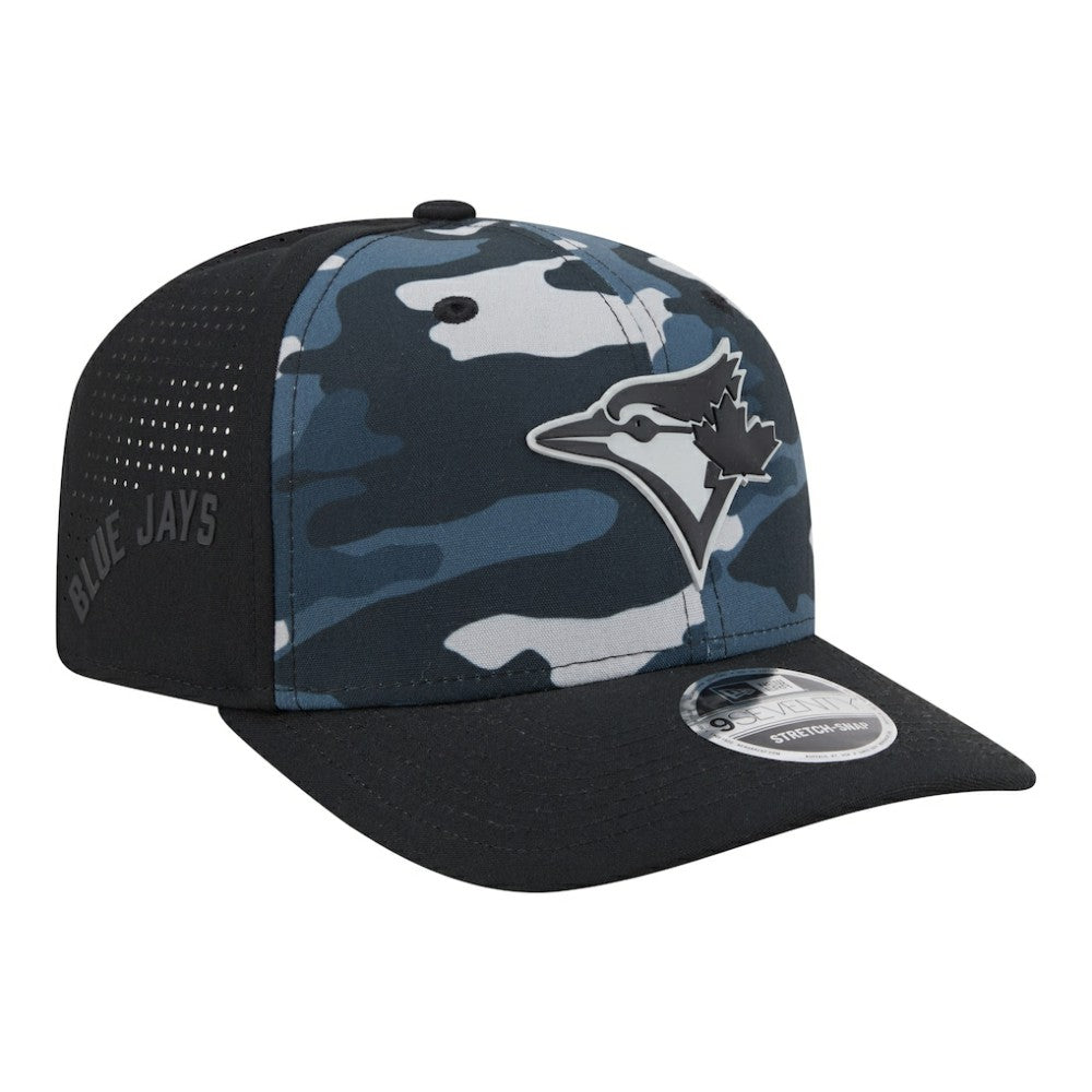 Toronto Blue Jays Tonal Camo 9SEVENTY Stretch-Snap Hat - Black | New Era